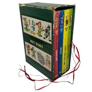 Wonderful Worlds of Walt Disney 4 Book Set Vtg HC Boxed Collection 1960s 1965